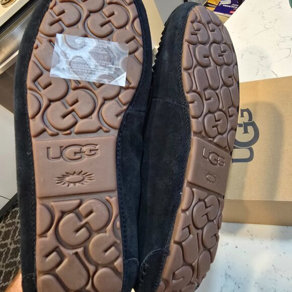 UGG Dakota Black Suede Fur Slippers Womens SIZE 7 NEW STYLE 1107949-BLK - Picture 8 of 14